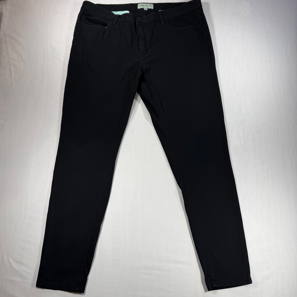 Dapper Boi Mens size 40 Chino Pants Black Slim Stretch Cotton Casual Trousers